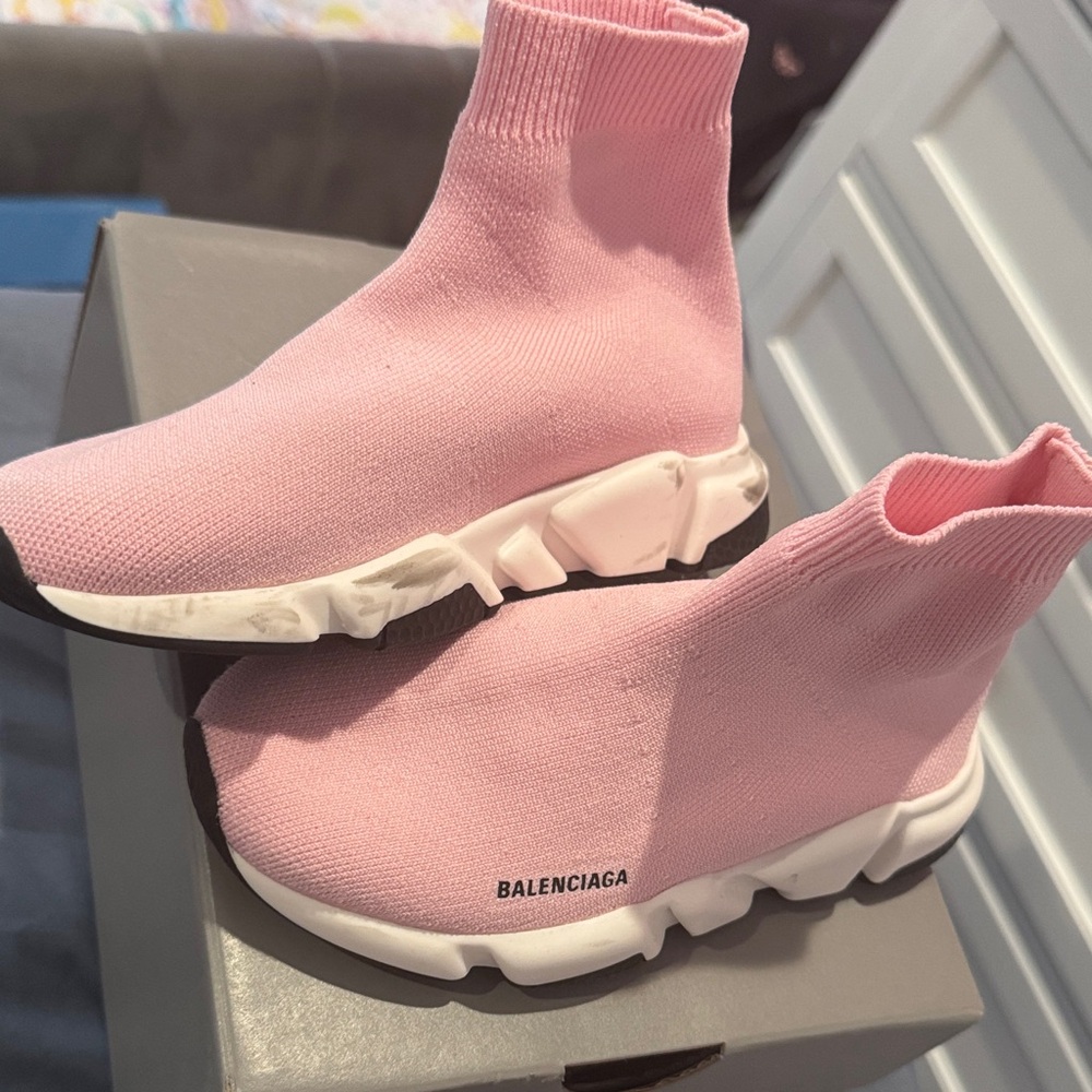 Balenciaga Light Pink Knit Sneakers